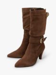 Ravel Guise Suede Pointed Heeled Slouchy Boots, Brown