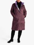 chesca Plain/Watercolour Reversible Coat, Grape/Multi