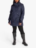 chesca Quilted High Neck Coat, Navy