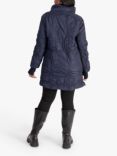 chesca Quilted High Neck Coat, Navy