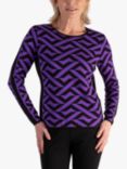 chesca Geometric Panel Jumper, Black/Violet