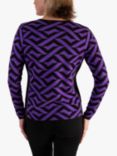 chesca Geometric Panel Jumper, Black/Violet