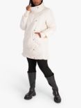 chesca Quilted High Neck Coat, Cream