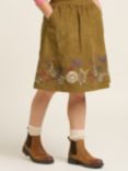 Brakeburn Embroidered Corduroy Skirt, Khaki