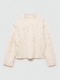 Mango Kids' Flequi Textured Jumper, Light Beige