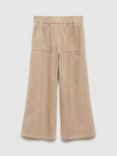 Mango Kids' Cande Cotton Corduroy Trousers, Beige