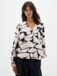 InWear Metta Graphic Print Blouse, Ivory/Black