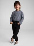 Mango Kids' Paperbag Denim Jeans, Black