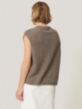 Jigsaw Cloud Pure Cashmere Cap Sleeve Top, Taupe