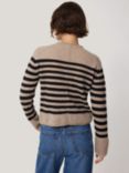 Jigsaw Cloud Cashmere Stripe Jumper, Neutral