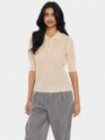 Saint Tropez Gizette Knit Polo Shirt, Cream