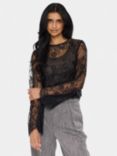 Saint Tropez Gigi Floral Lace Top, Black