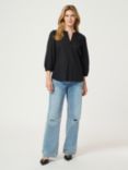 KAFFE Jollia V-Neck Blouse, Black