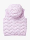 Benetton Kids' Zig Zag Padded Gilet, Lilac