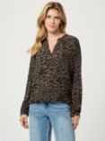 KAFFE Ditte Animal Print Top, Brown/Black