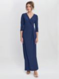 Gina Bacconi Celine Jersey Wrap Maxi Dress, Navy