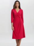 Gina Bacconi Antonia Twist Detail Jersey Dress, Magenta