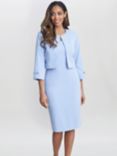 Gina Bacconi Corinne Crepe Dress & Bolero Set, Nordic Blue