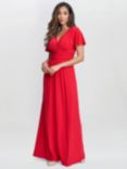 Gina Bacconi Elena Jersey Maxi Dress, Red