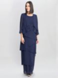 Gina Bacconi Colette Asymmetric Dress & Jacket Set, Navy