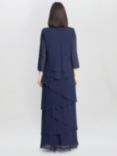 Gina Bacconi Colette Asymmetric Dress & Jacket Set, Navy