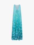 Seaspray Santorini Maxi Beach Dress, Blue/Multi