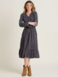 Brakeburn Annie Wrap Dress, Navy