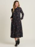 Brakeburn Bella Maxi Shirt Dress, Charcoal/Multi