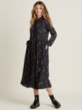 Brakeburn Bella Maxi Shirt Dress, Charcoal/Multi