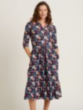 Brakeburn Freya Floral Midi Dress, Navy