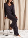 Pretty You Bamboo Lace V-Neck Pyjama Set, Raven