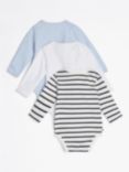 Tommy Hilfiger Baby Long Sleeve Bodysuits, Pack of 3, Blue/White/Multi