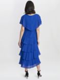 Gina Bacconi Rebecca Tiered Midi Dress, Cobalt