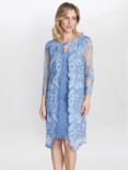 Gina Bacconi Savoy Embroidered Jersey Lace Dress, Hydrangea