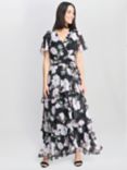 Gina Bacconi Sally Floral Maxi Dress, Black/Multi