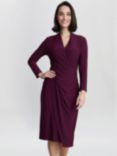 Gina Bacconi Gloria Jersey Wrap Dress, Plum