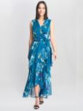 Gina Bacconi Tamara Floral Maxi Dress, Teal