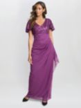 Gina Bacconi Kaitlyn Embroidered Dress, Plum