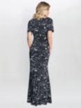 Gina Bacconi Lacy Jersey Maxi Dress, Black/White