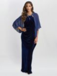 Gina Bacconi Chiffon Cover Up Shawl, Navy