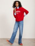 Mint Velvet Monaco Slogan Sweatshirt, Red/White