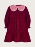 Monsoon Baby Smocked Velour Dress, Red