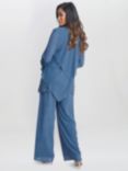 Gina Bacconi Julia 3 Piece Trouser Suit, Wedgewood