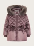 Monsoon Baby Metallic Bow Padded Coat, Metallics