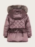 Monsoon Baby Metallic Bow Padded Coat, Metallics