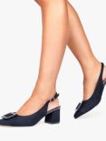 Paradox London Fiona Wide Fit Pointed Heeled Slingbacks, Navy