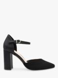 Paradox London Rana Micro Suede Block Heel Court Shoes, Black