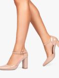 Paradox London Ronda Patent Pointed Heeled Courts, Nude