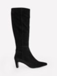 Boden Suede Back Panel Knee High Boots, Black