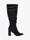 V.GAN Peach Ruched Knee High Boots, Black